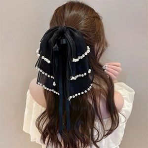 Triple Bow Pearl Hair Clip